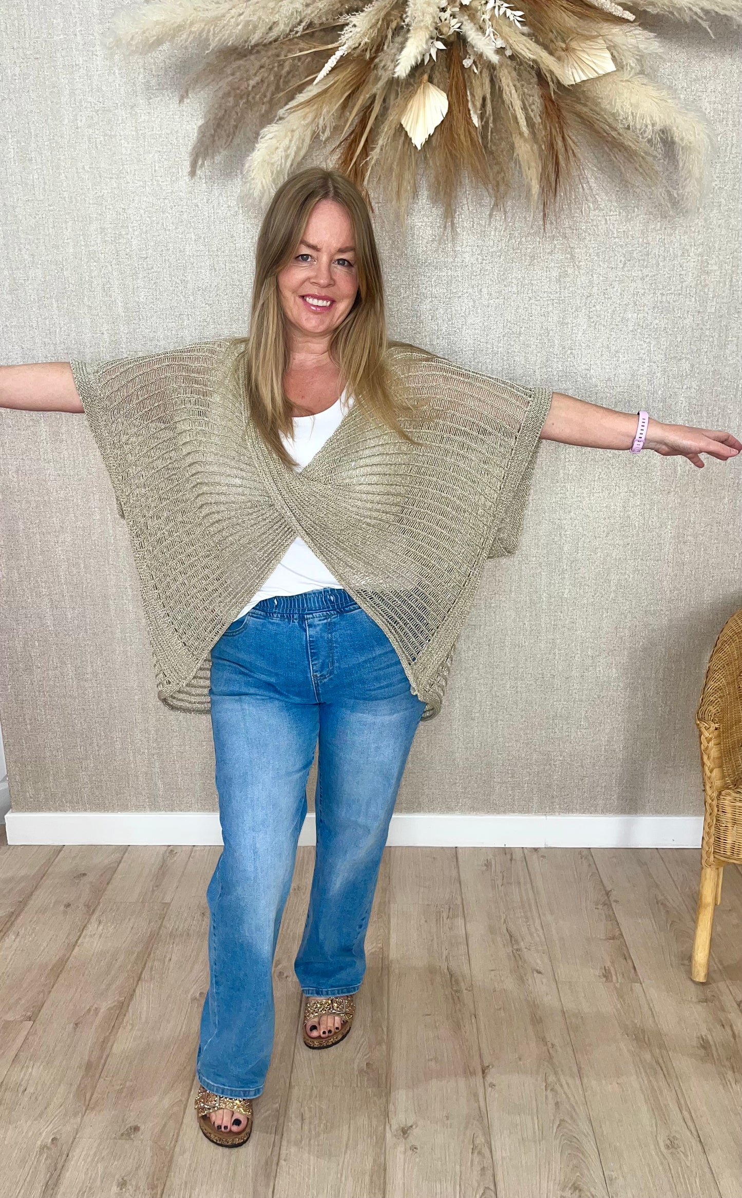 Jeanna knitted wrap top