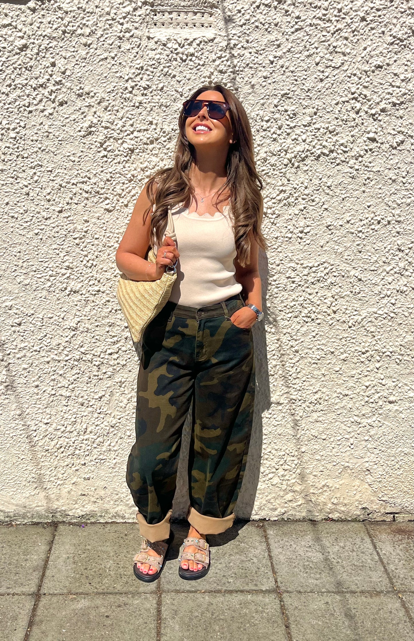 Army girl barrel Jean