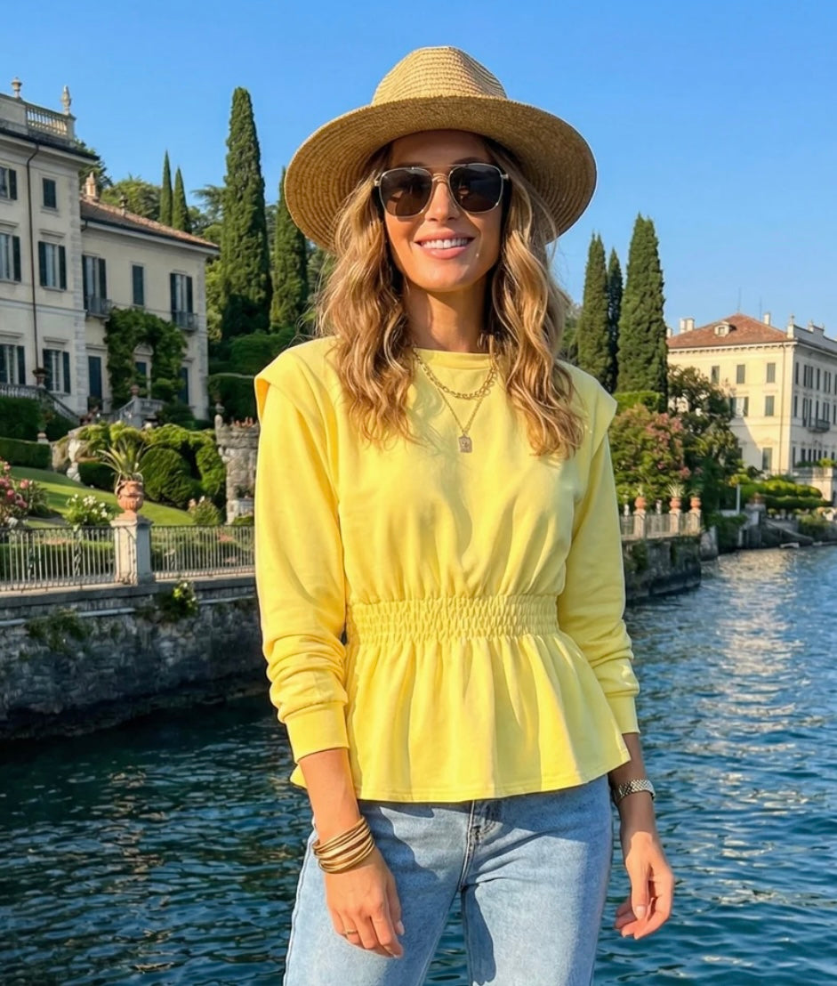 Mia cinch waist sweatshirt