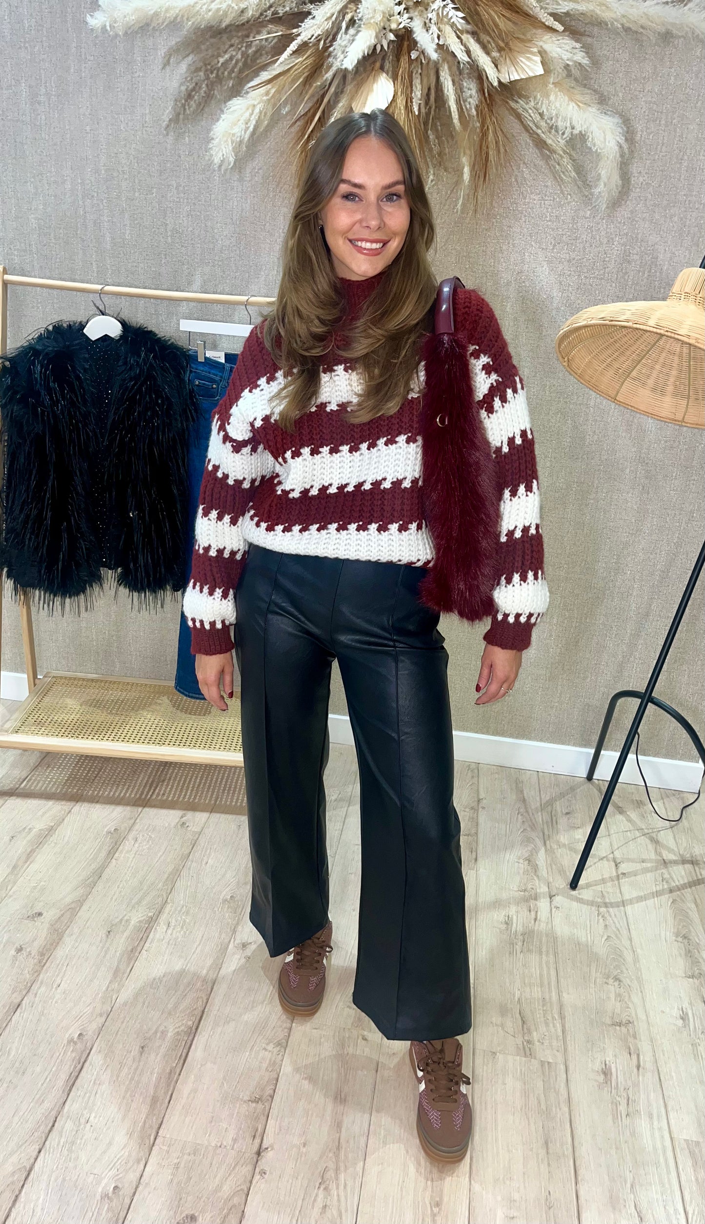 Ellie flared pleather trousers