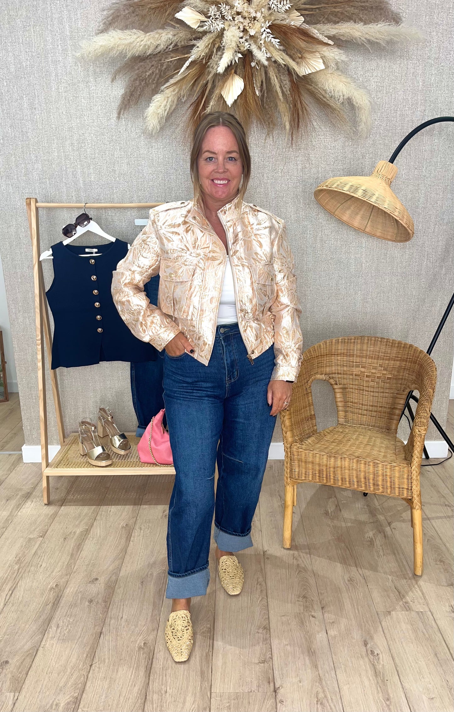 Shari Embossed Bomber jacket