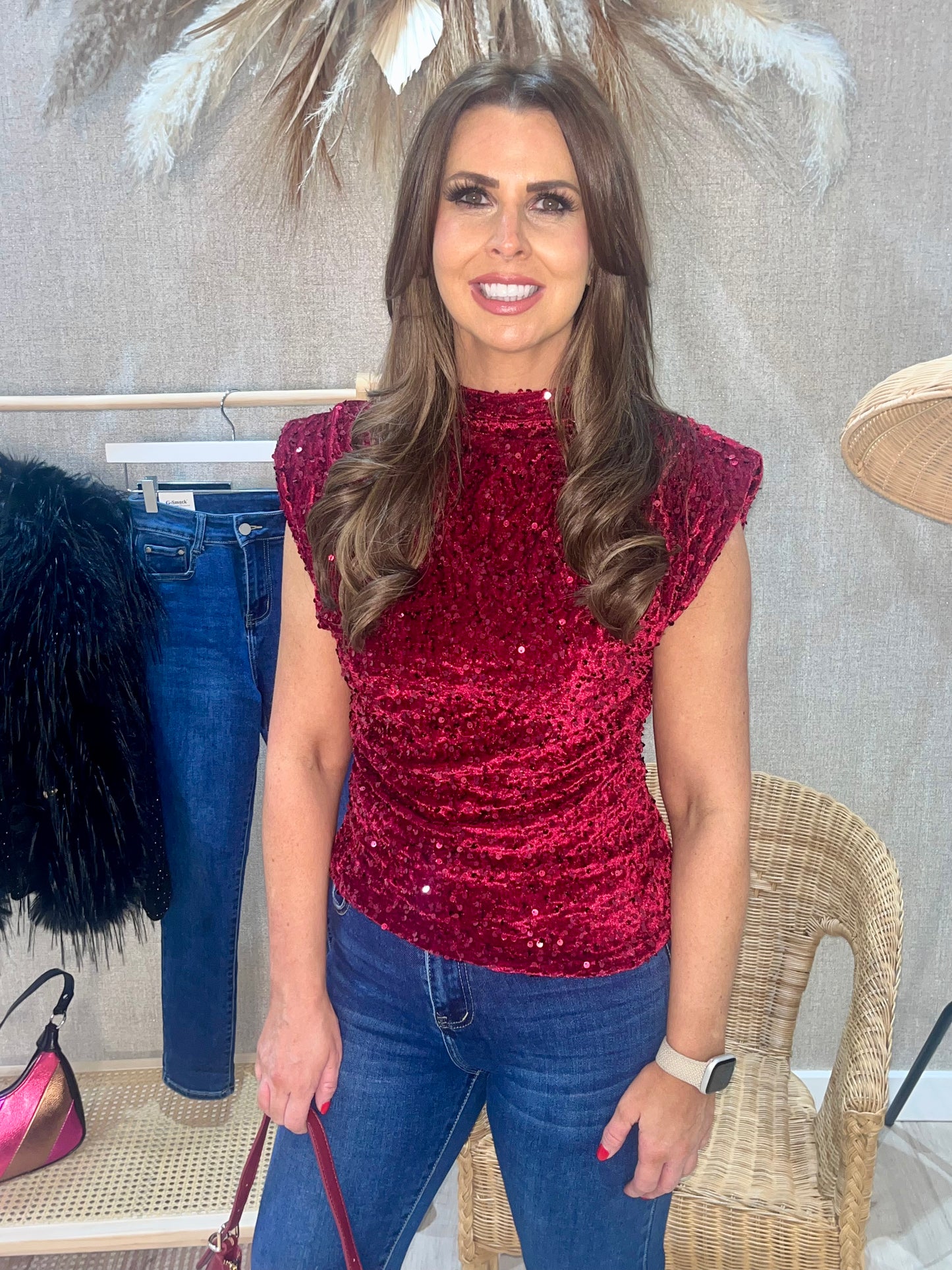 Sarah velvet sparkly top