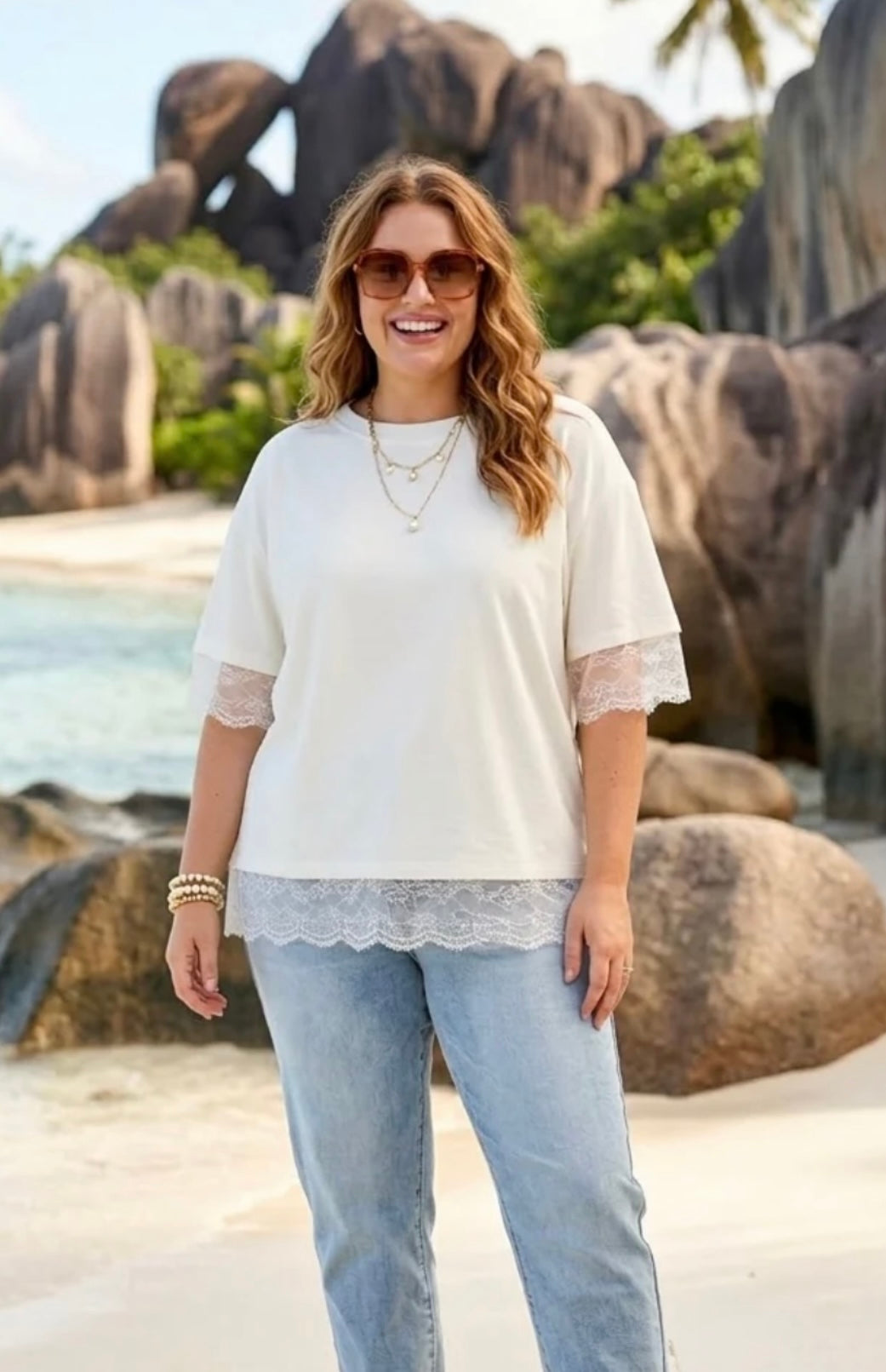 Laurie Lace trim top