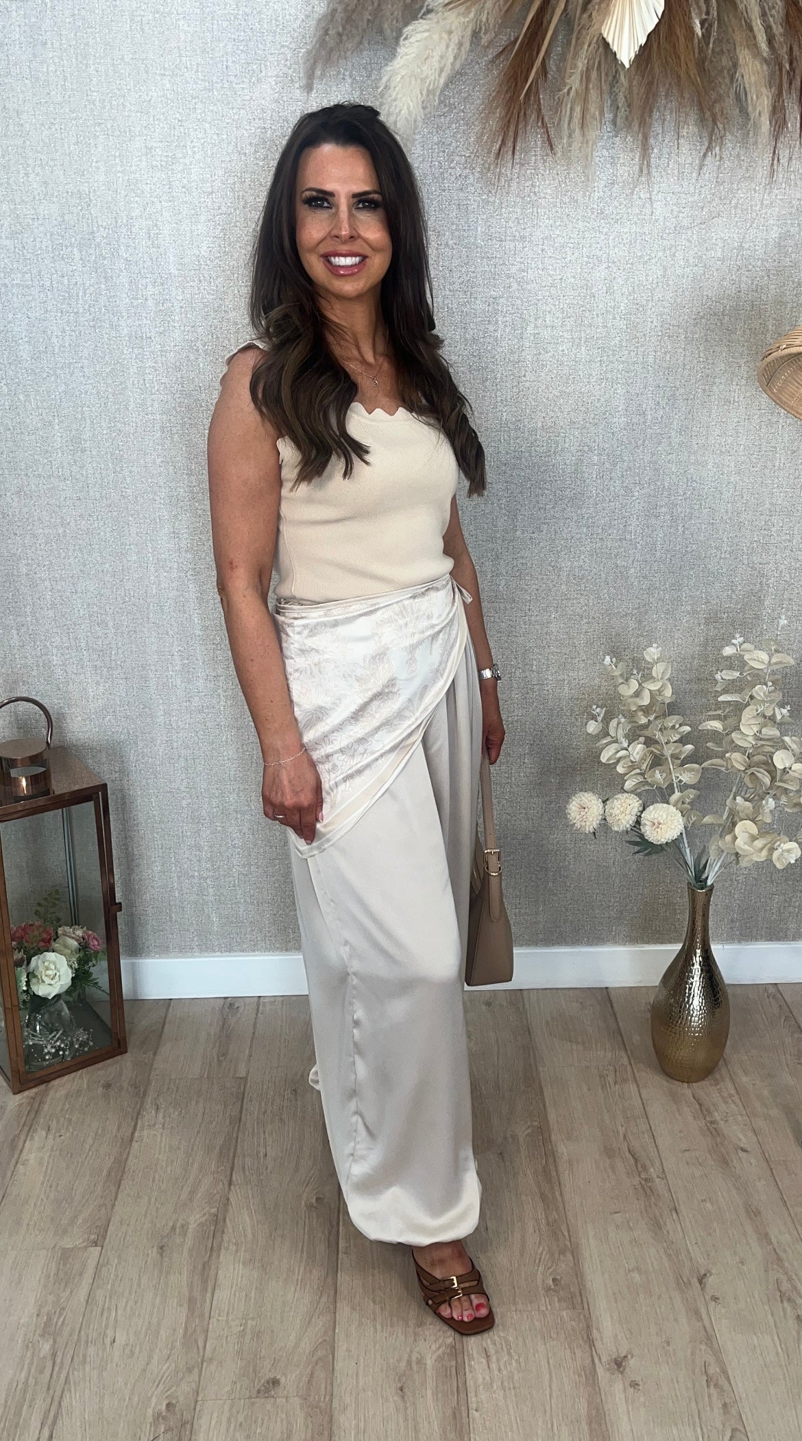 Sofia satin scarf harem trousers