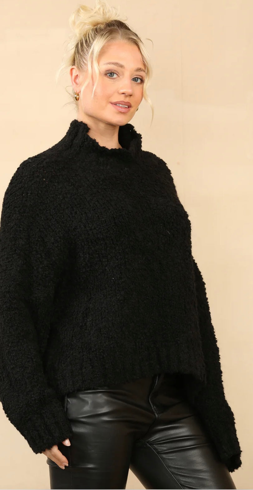 Eda high neck knit black