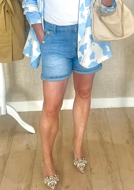 Hello sailor denim shorts