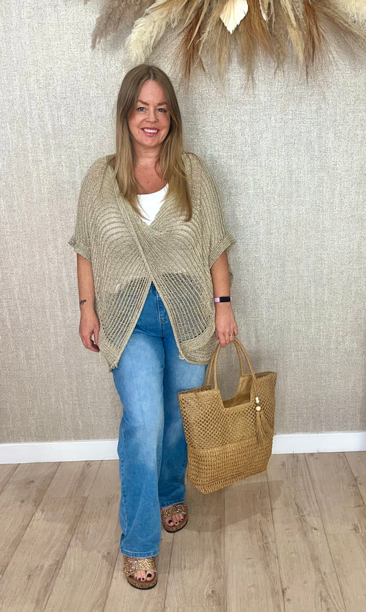 Jeanna knitted wrap top