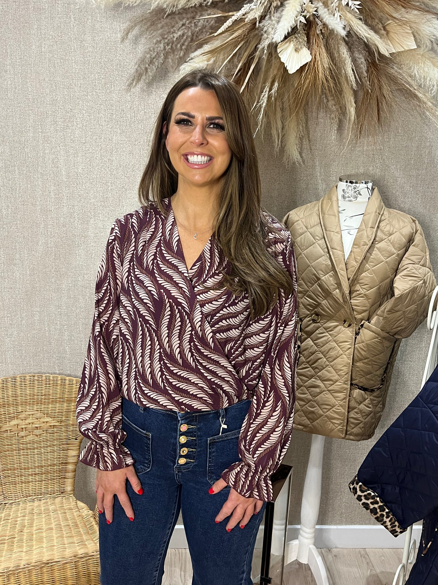 Cheryl faux wrap blouse