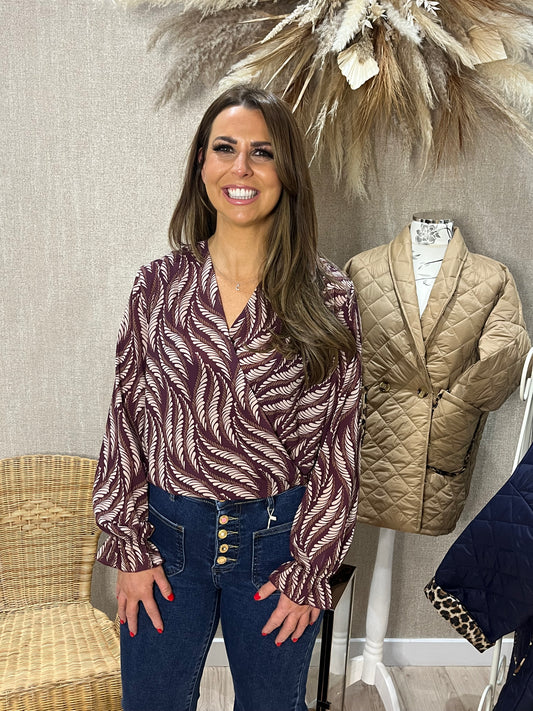 Cheryl faux wrap blouse