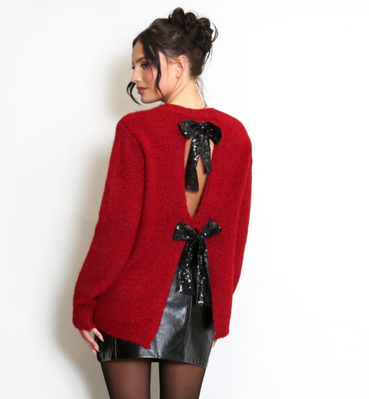 Ana sparkle bow knit