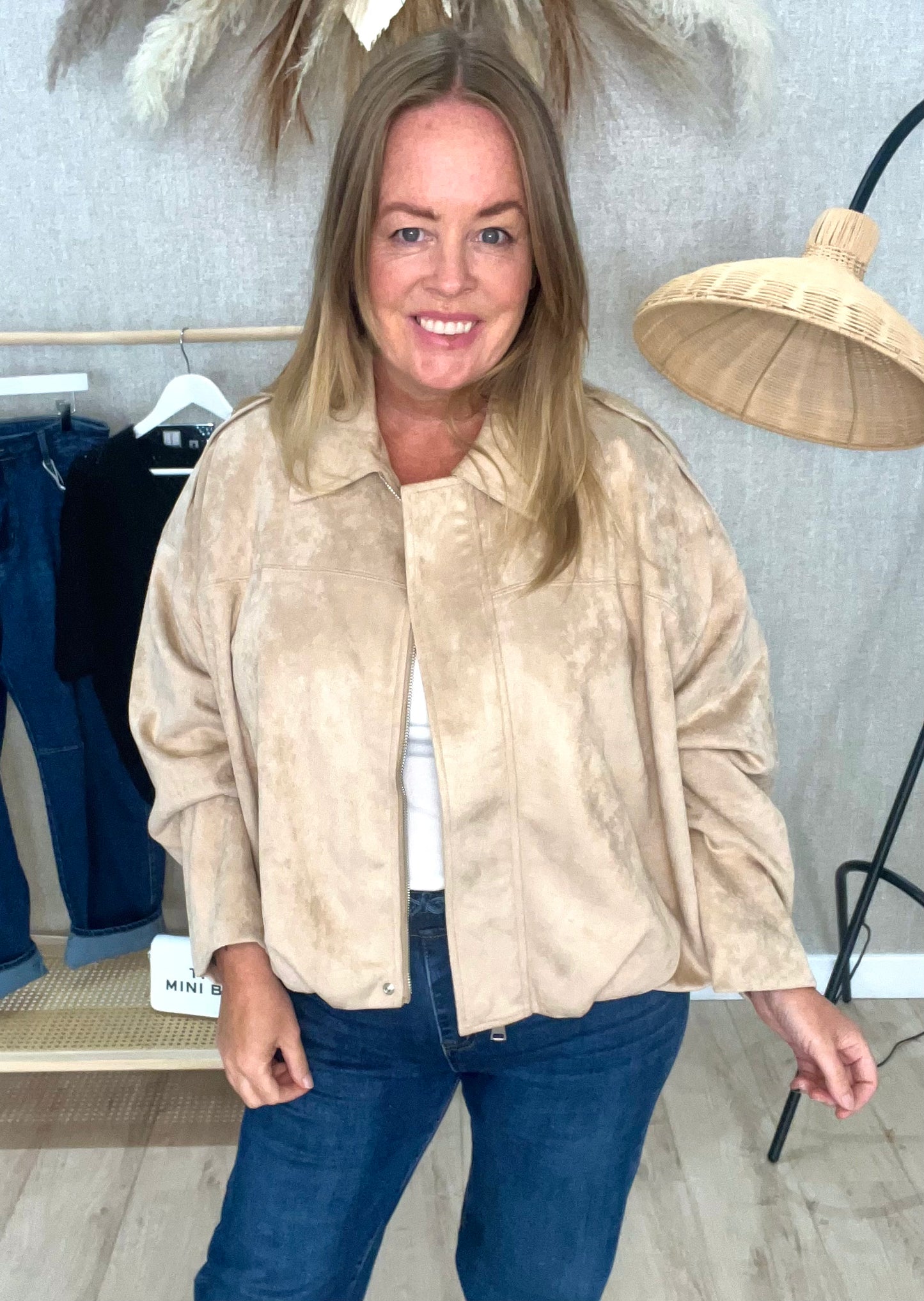 Lauri faux suede bomber