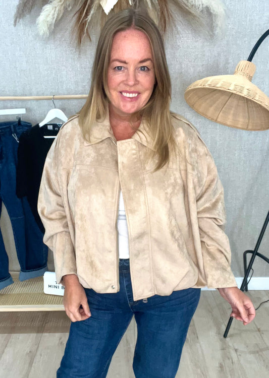 Lauri faux suede bomber