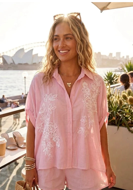 Emmy embroidered anglaise shirt