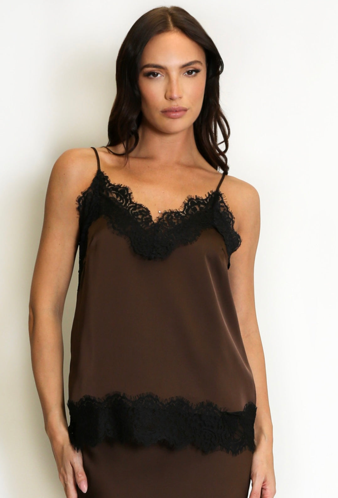 Evie satin and lace Cami