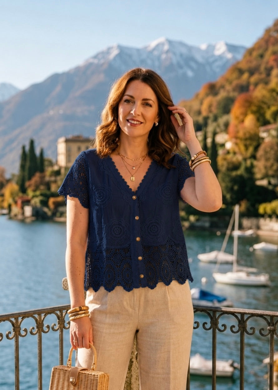 Ally crochet bottom blouse