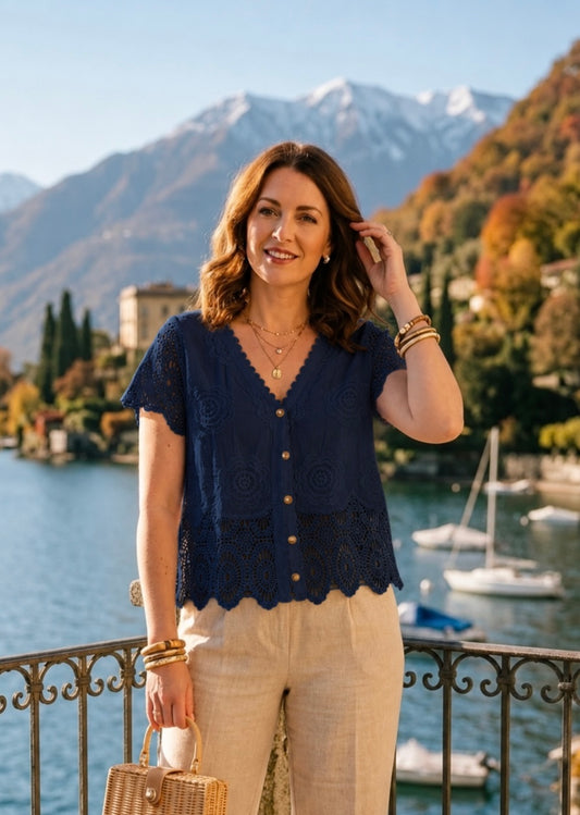 Ally crochet bottom blouse