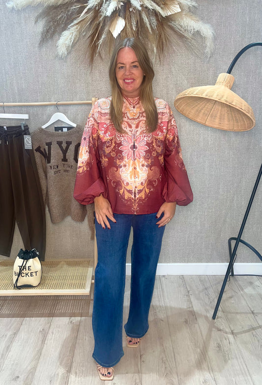 Sienna Paisley print shirt