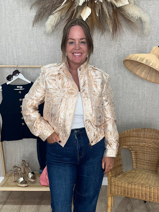 Shari Embossed Bomber jacket