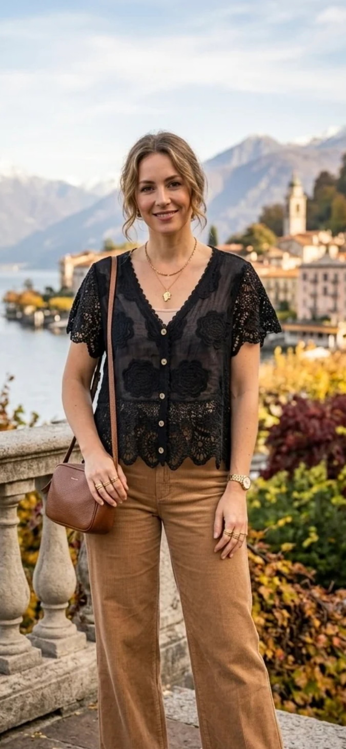 Ally crochet bottom blouse