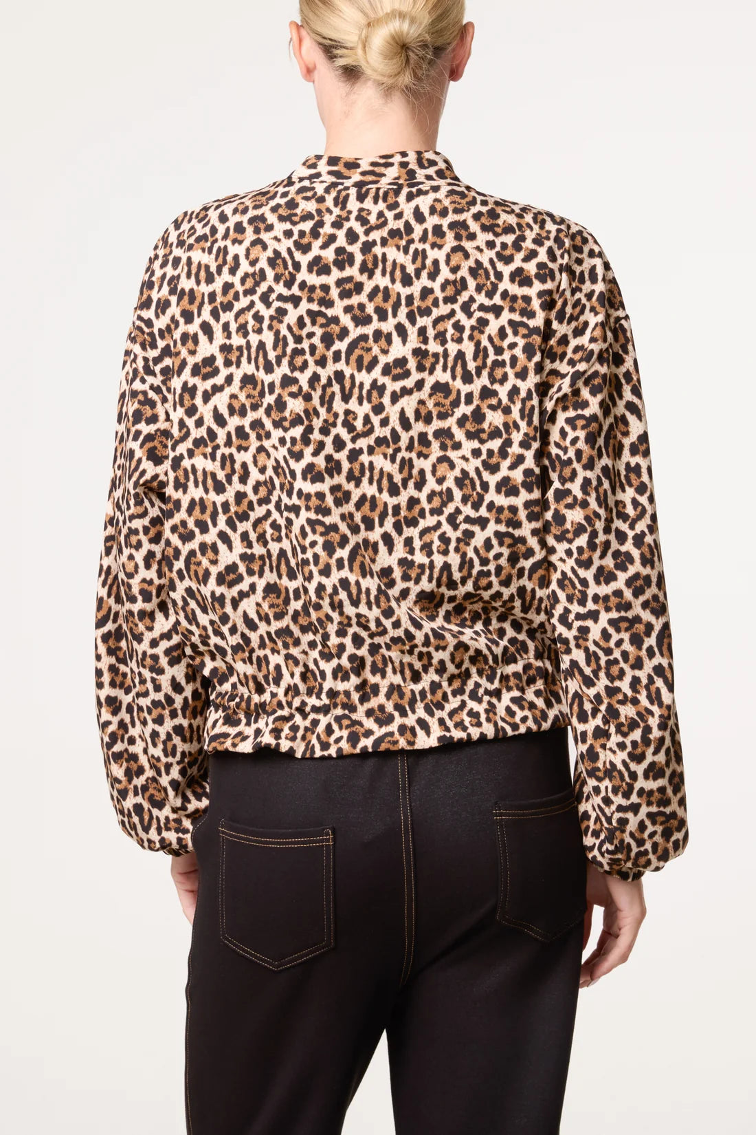 Lena leopard print bomber jacket